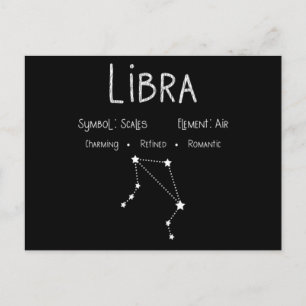 Carte Postale Signe du zodiaque Balance Constellation Cadeau d'a