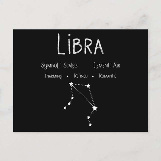 Carte Postale Signe du zodiaque Balance Constellation Cadeau d'a (Devant)