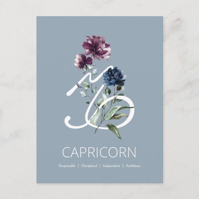 Carte Postale Signe du zodiaque Capricorne (Devant)