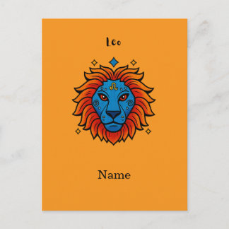 Carte Postale Signe du zodiaque Lion Pop Art - Illustration rétr