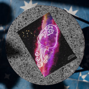 Carte Postale Signe du zodiaque personnalisé Galaxie Verseau