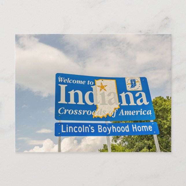 Carte Postale SIGNE INDIANA Bienvenue (Devant)
