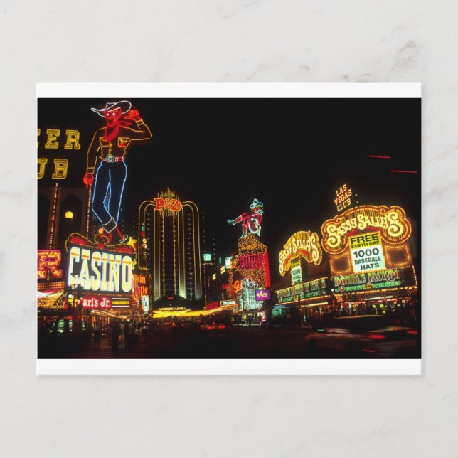 Carte Postale Signe Las Vegas Night Time Neon Lights Casinos (Devant)