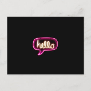 Carte Postale signe néon bonjour