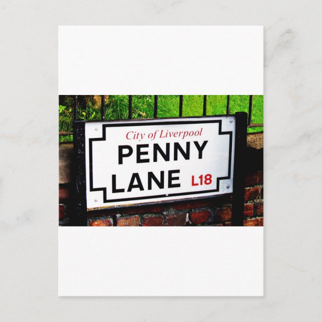 Carte Postale signe Penny Lane Liverpool (Devant)