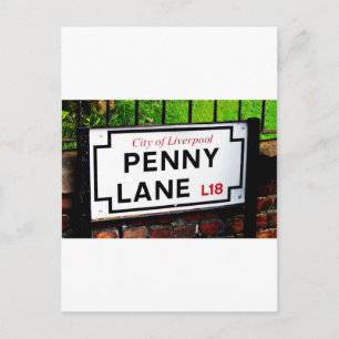 Carte Postale signe Penny Lane Liverpool Angleterre