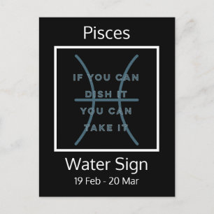 Carte Postale SIGNE POICES Zodiac Citation amusante en Bleu et B