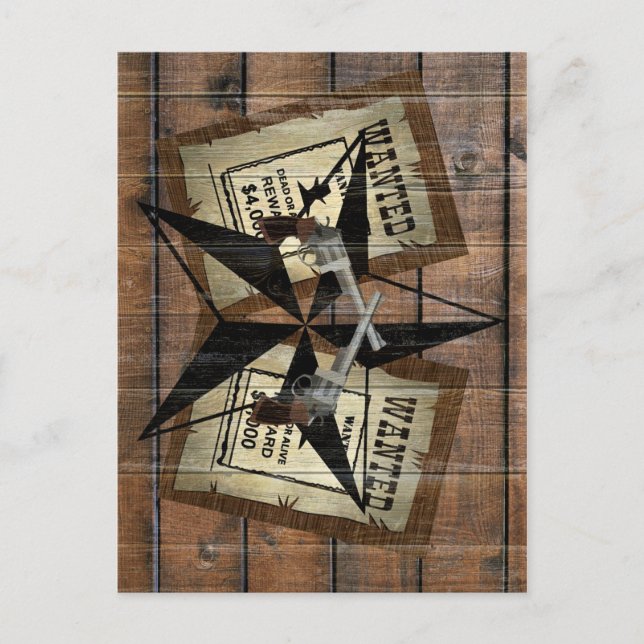 Carte Postale SIGNE Recherché Rustique Texas Star Western Double (Devant)