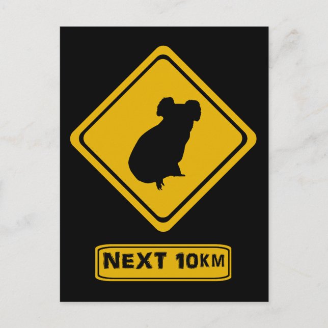 Carte Postale signe routier koala (Devant)
