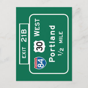 Carte Postale SIGNE ROUTIÈRE DE Portland OU
