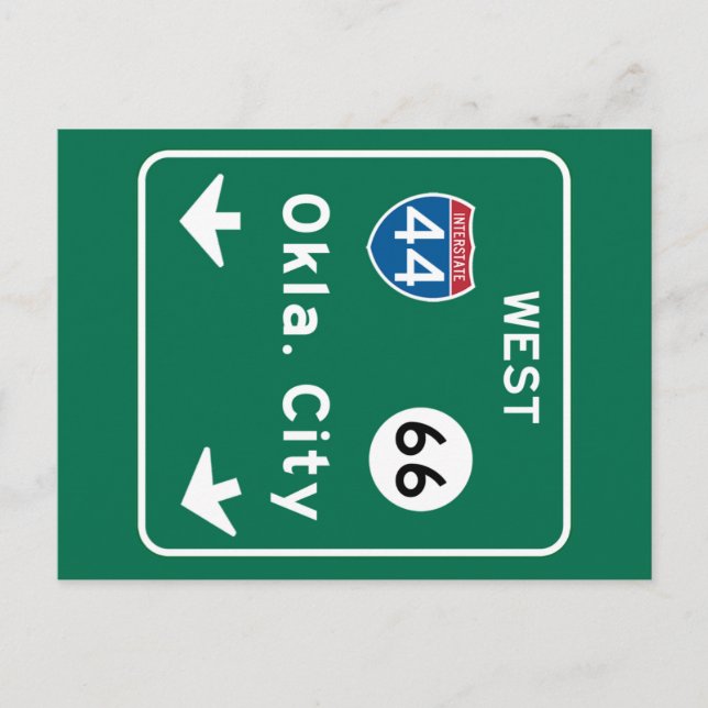 Carte Postale SIGNE ROUTIÈRE D'Oklahoma City (Devant)
