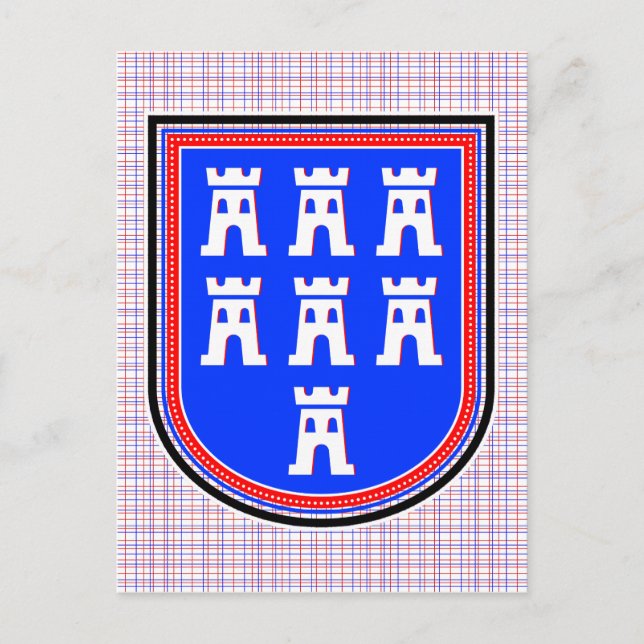 Carte Postale Signe Saxon Rouge Bleu (Devant)