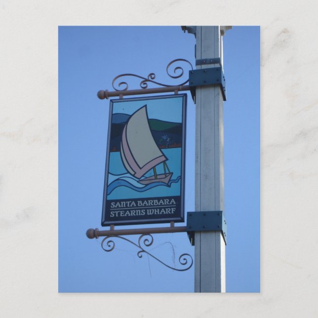 Carte Postale Signe - Stearns Wharf, Père Noël Barbara, CA (Devant)