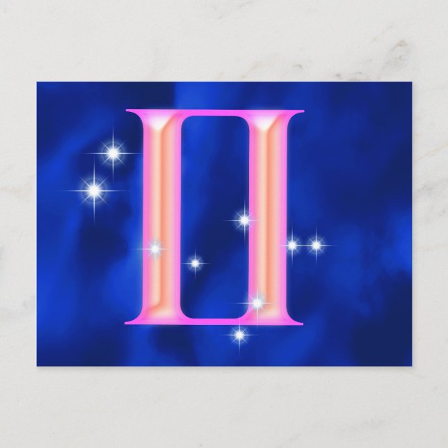 Carte Postale Signe zodiaque Gemini (Devant)