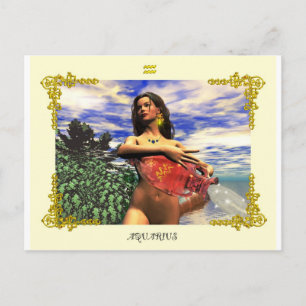 CARTE POSTALE SIGNES D'ANNIVERSAIRE ZODIAC / AQUARIUS