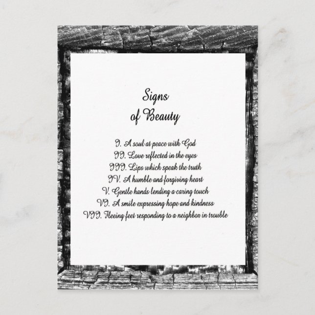 Carte Postale Signes de beauté (Devant)
