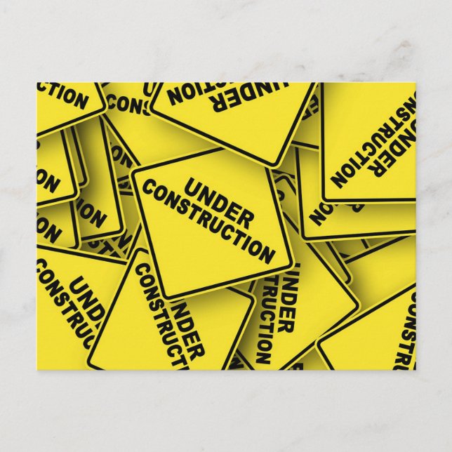 Carte Postale Signes de construction en cours (Devant)