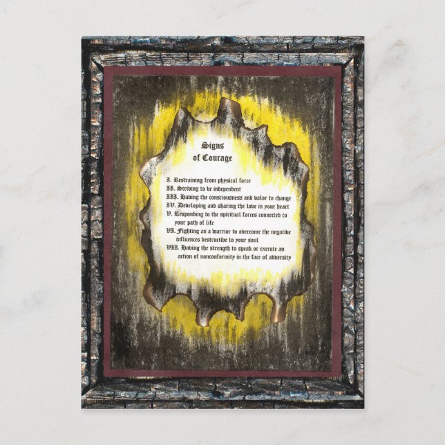 Carte Postale Signes de courage (Devant)