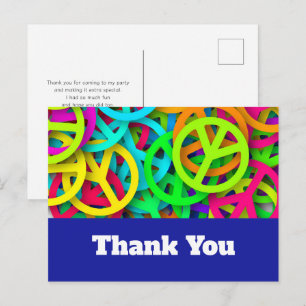 Carte Postale Signes de paix super Motif arc-en-ciel