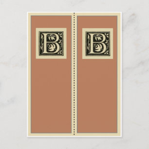 Carte Postale Signet Monogramme Vintage B
