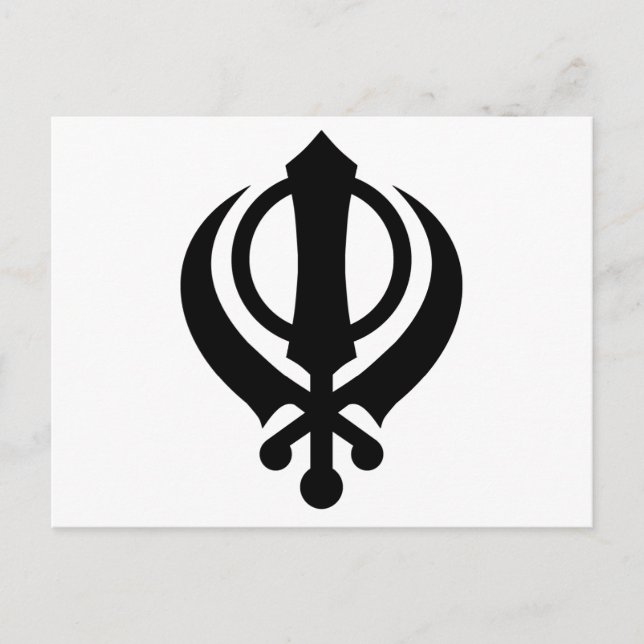 Carte Postale Sikh Khanda Black (Devant)