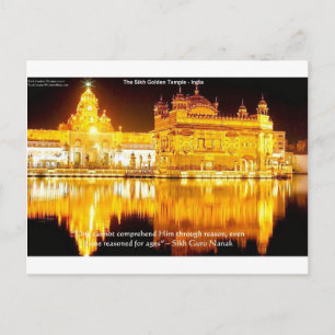 Carte Postale Sikh Temple D'Or En Inde Cadeaux & Tee - shirts