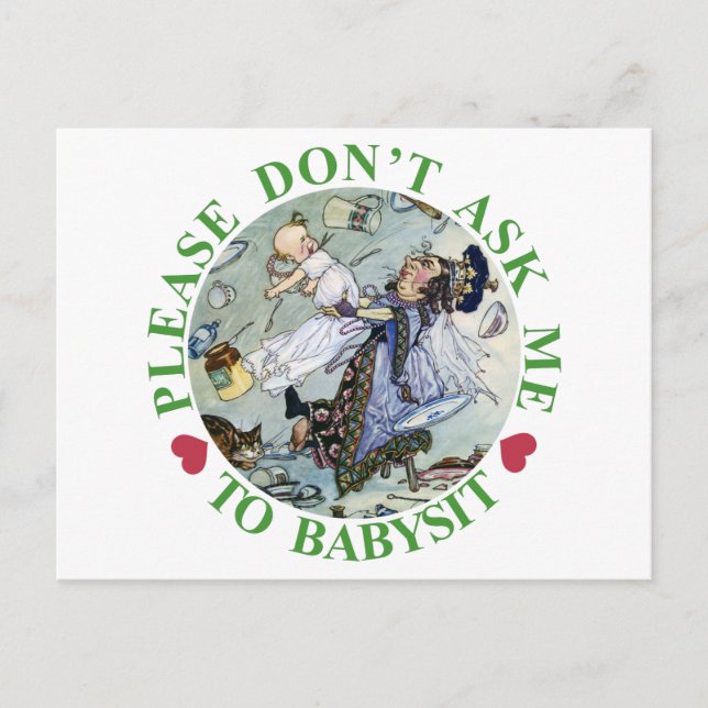 CARTE POSTALE S'IL VOUS PLAÎT, NE ME DEMANDEZ PAS À BABYSIT ! (Devant)
