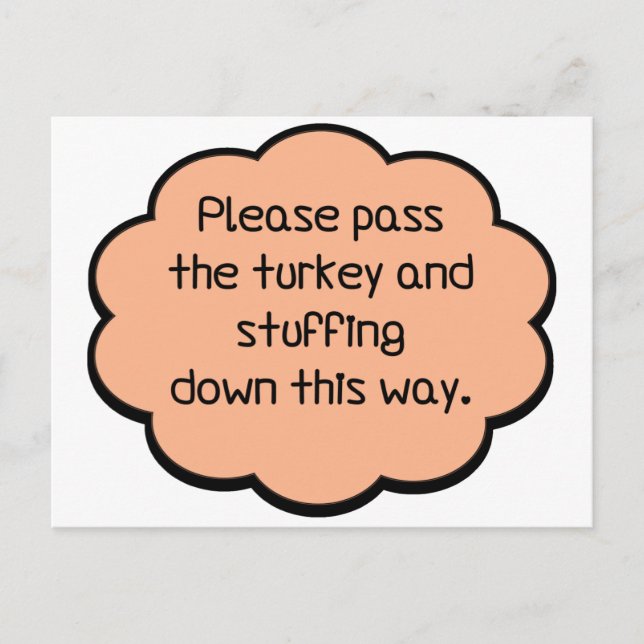 Carte Postale S'il vous plaît passez la Turquie et la farce (Devant)