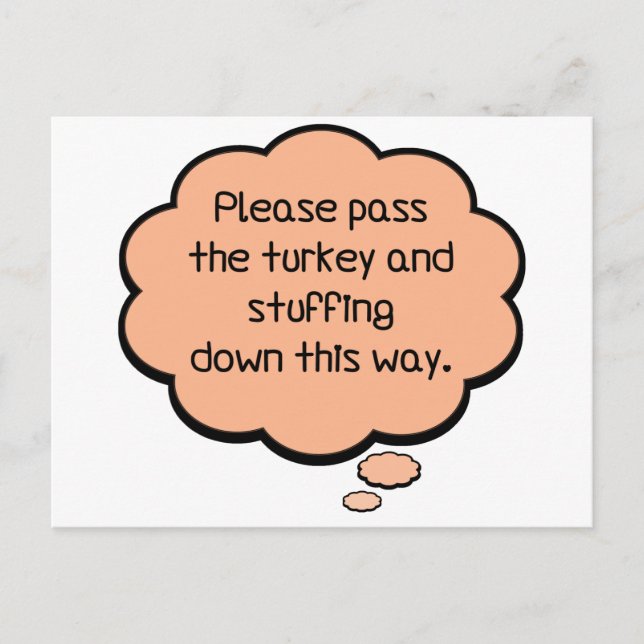 Carte Postale S'il vous plaît passez la Turquie et la farce (Devant)