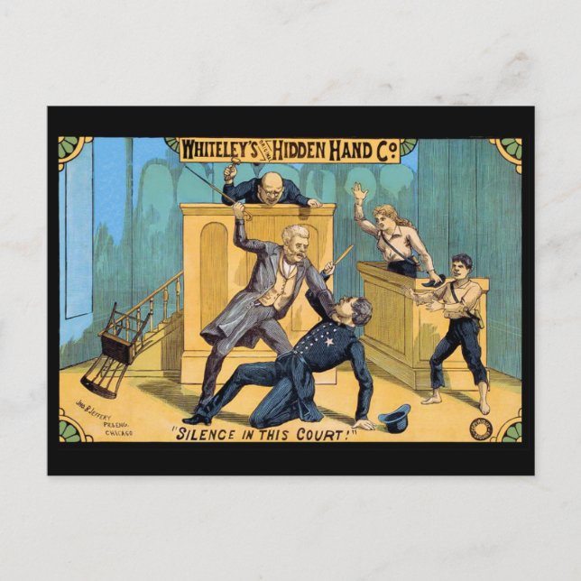 Carte Postale Silence devant les tribunaux (Devant)