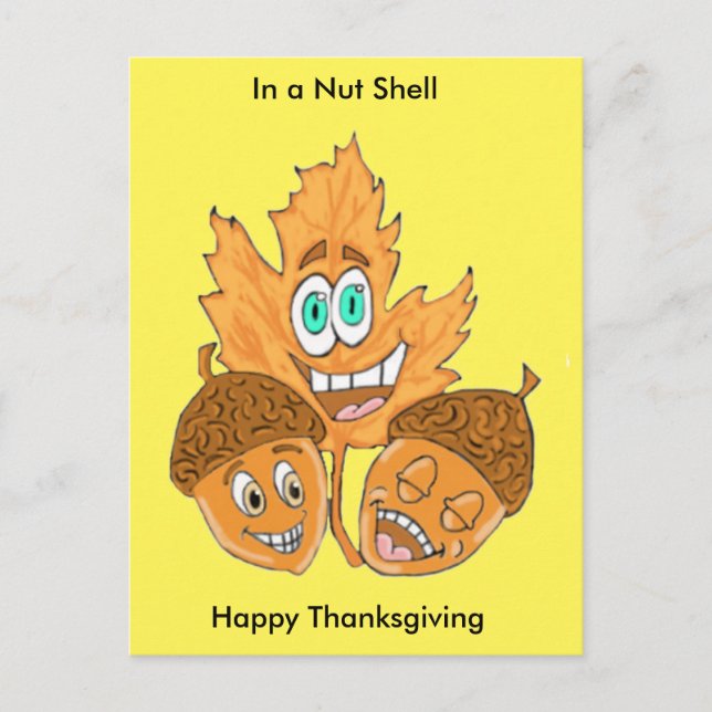 Carte postale Silencieuse Acorns Thanksgiving (Devant)