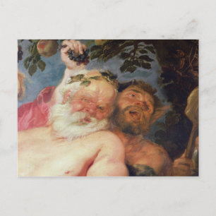 Carte Postale Silène ivre Soutenu par Satyrs, c.1620