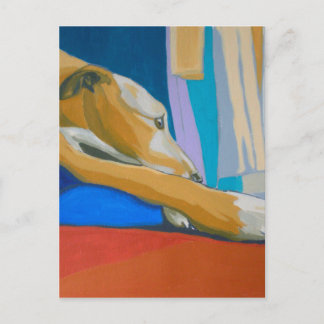Carte Postale 'Silent Longing' - Yellow lurcher