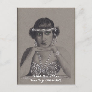 Carte postale Silent Movie Star Orig Art