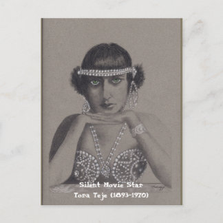 Carte postale Silent Movie Star Orig Art