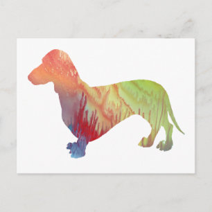 Carte Postale Silhouette Abstraite Dachshund