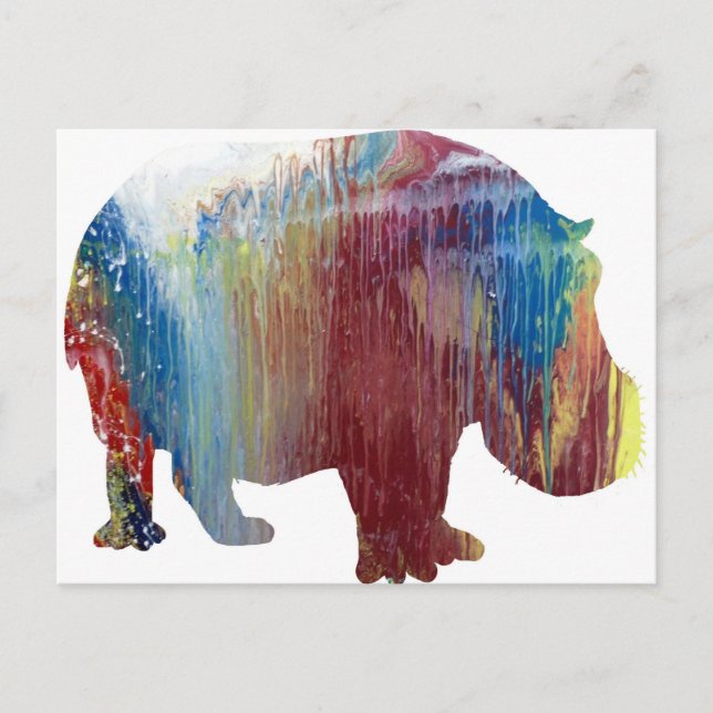 Carte Postale Silhouette Abstraite Hippopotame (Devant)