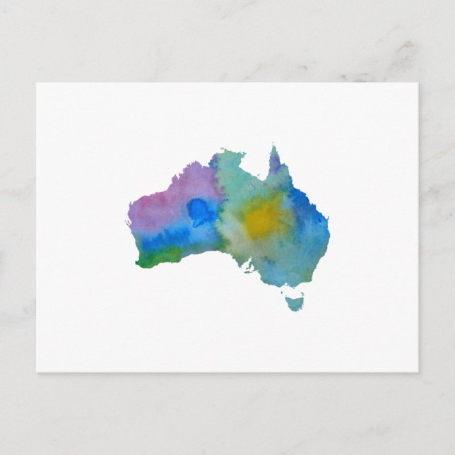 Carte Postale Silhouette australienne colorée (Devant)