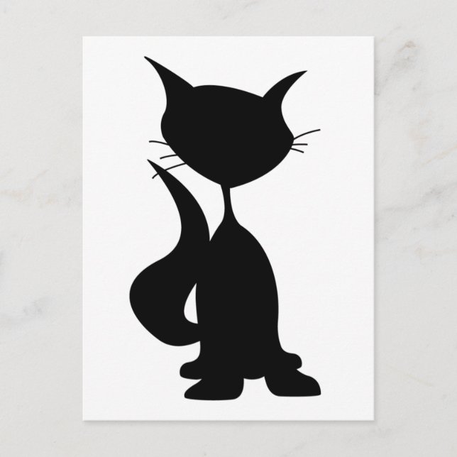Carte postale Silhouette Chat (Devant)