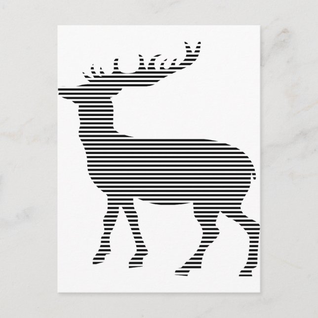 Carte Postale Silhouette classique de cerfs (Devant)