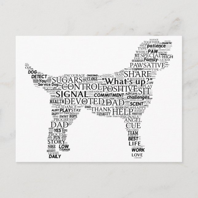 Carte postale Silhouette Cloud Labradoodle (Devant)