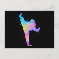 Silhouette colorée des arts martiaux mixtes pour f