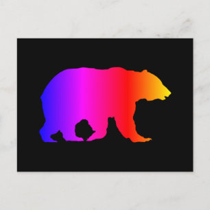 Carte Postale Silhouette couleur grizzli ours