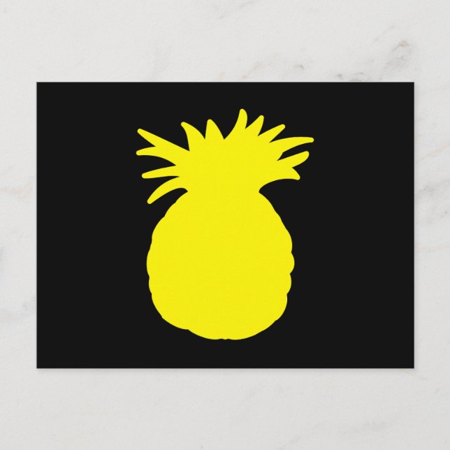 Carte Postale Silhouette d'ananas jaune (Devant)