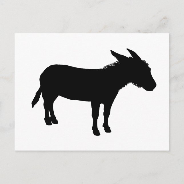 Carte Postale silhouette d'âne (Devant)