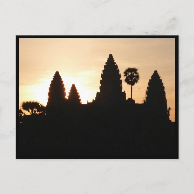 Carte Postale silhouette d'Angkor Wat (Devant)