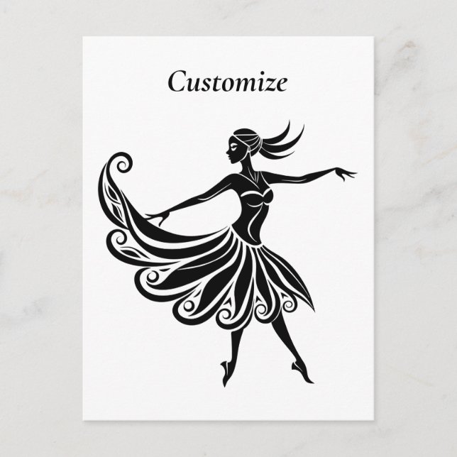 Carte Postale Silhouette Danseuse Africaine Art Thunder_Thunder_ (Devant)