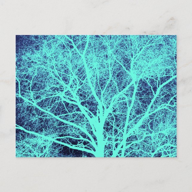 Carte Postale Silhouette d'arbre vert (Devant)