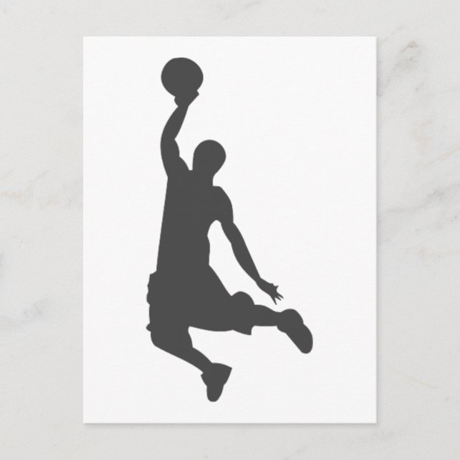 Carte Postale Silhouette de Basketball Slam Dunk (Devant)