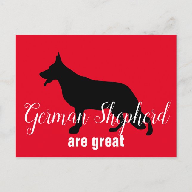 Carte Postale Silhouette de Berger Allemand (Devant)